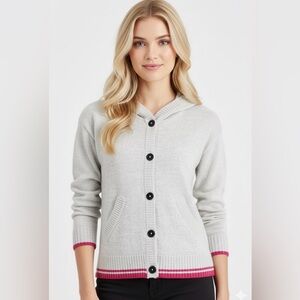NWT Charter Club Merino Wool hoodie cardigan size‎ S
